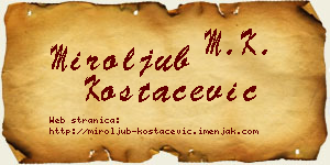 Miroljub Kostačević vizit kartica
